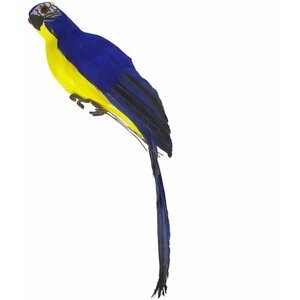Попугай перьевой "Пират" средний пиратский на плечо, цвет синий, размер 35 см. Пиратская вечеринка.