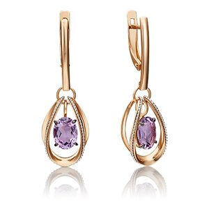 Серьги PLATINA jewelry из золота 585 пробы с аметистом