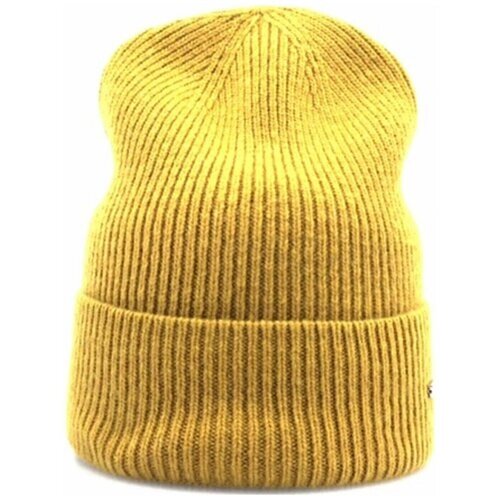 Шапка бини Ferz, демисезон/зима, шерсть, вязаная, утепленная, размер 56-58, желтый
