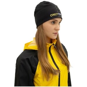 Шапка ONLYTOP спорт, размер S, обхват 52-54 см, унисекс, цвет черный, желтый