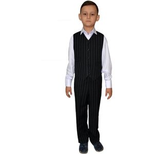 Школьная форма TUGI, жилет и брюки, размер 128, черный