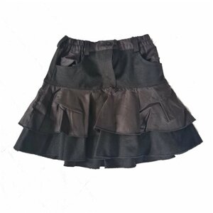 Школьная юбка, миди, размер 122, черный