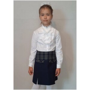 Школьная юбка, миди, размер 146-34, синий