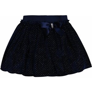 Школьная юбка-полусолнце Cascatto, с поясом на резинке, миди, размер 4/104, синий