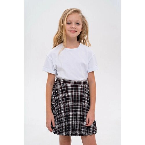 Школьная юбка-полусолнце Инфанта, с поясом на резинке, мини, размер 140/68, серый