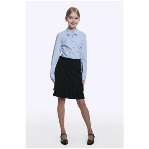 Школьная юбка Шалуны, плиссированная, миди, размер 42, 164, синий