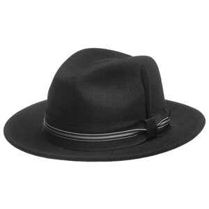 Шляпа федора Bailey, демисезон/зима, шерсть, утепленная, размер 55, черный