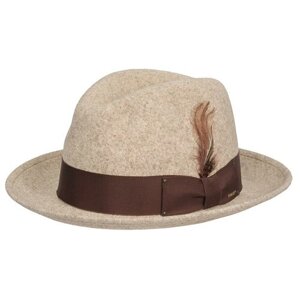 Шляпа федора Bailey, шерсть, утепленная, размер 57, коричневый