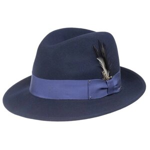 Шляпа федора Bailey, шерсть, утепленная, размер 61, синий
