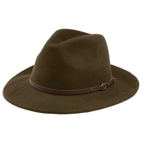 Шляпа федора Christys, размер 59, коричневый