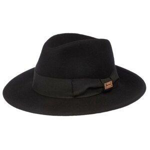 Шляпа федора Herman, демисезон/зима, шерсть, утепленная, размер 57, черный