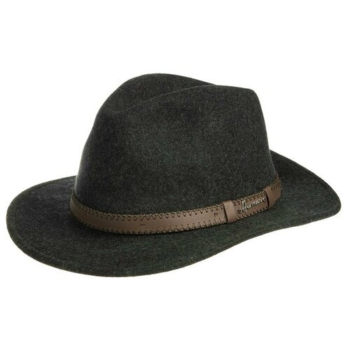 Шляпа федора Herman, шерсть, утепленная, размер 55, серый