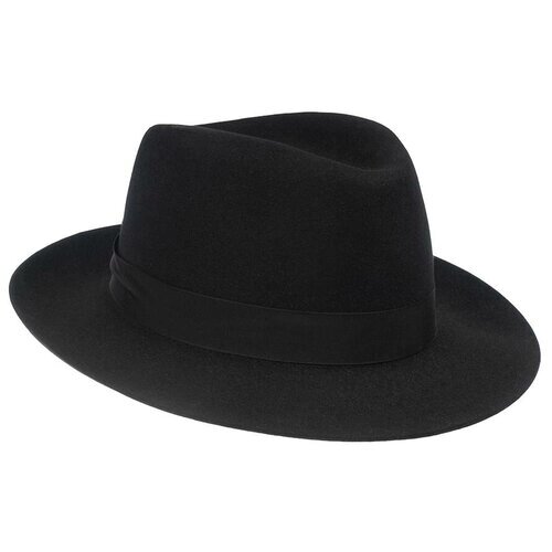 Шляпа федора STETSON, подкладка, размер 62, черный