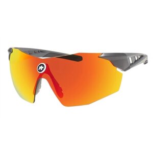 Солнцезащитные очки ASSOS, монолинза, спортивные, с защитой от УФ, зеркальные, черный