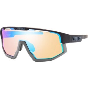 Солнцезащитные очки BLIZ, монолинза, спортивные, зеркальные, для мужчин, черный