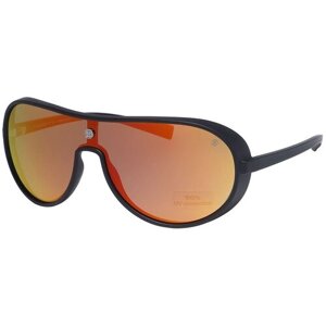 Солнцезащитные очки Bogner, монолинза, спортивные, зеркальные, черный