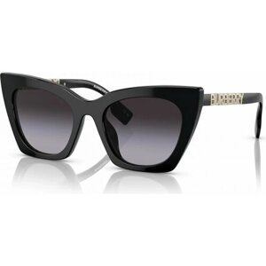 Солнцезащитные очки Burberry, кошачий глаз, оправа: пластик, с защитой от УФ, градиентные, для женщин, черный