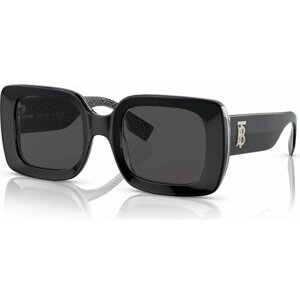 Солнцезащитные очки Burberry, прямоугольные, оправа: пластик, с защитой от УФ, для женщин, черный