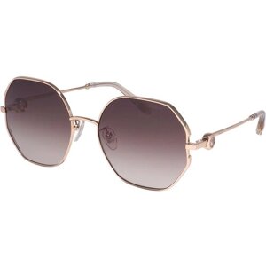 Солнцезащитные очки Chopard, круглые, оправа: металл, для женщин, золотой