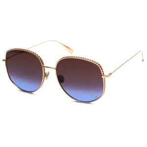 Солнцезащитные очки Dior, прямоугольные, оправа: металл, градиентные, для женщин, золотой