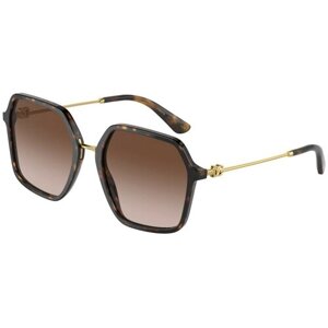 Солнцезащитные очки DOLCE & GABBANA, бабочка, оправа: металл, градиентные, для женщин, коричневый