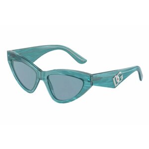 Солнцезащитные очки DOLCE & GABBANA, кошачий глаз, оправа: пластик, для женщин, бирюзовый