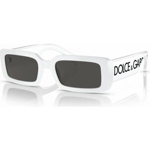 Солнцезащитные очки DOLCE & GABBANA, прямоугольные, оправа: пластик, с защитой от УФ, белый