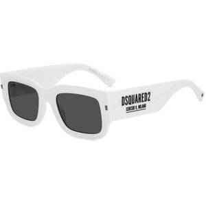 Солнцезащитные очки DSQUARED2, прямоугольные, оправа: пластик, с защитой от УФ, белый