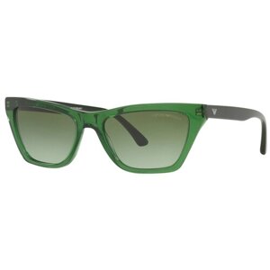 Солнцезащитные очки EMPORIO ARMANI, узкие, градиентные, для женщин, зеленый