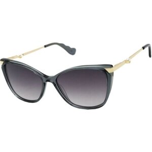Солнцезащитные очки Enni Marco, кошачий глаз, оправа: металл, градиентные, с защитой от УФ, для женщин, серый