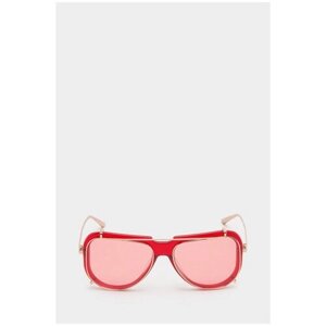 Солнцезащитные очки FAKOSHIMA, прямоугольные, оправа: пластик, складные, красный