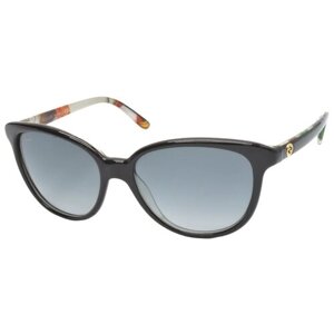 Солнцезащитные очки GUCCI, кошачий глаз, оправа: пластик, градиентные, для женщин, черный