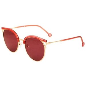 Солнцезащитные очки Keluona, кошачий глаз, оправа: пластик, для женщин, красный