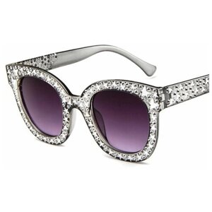 Солнцезащитные очки , кошачий глаз, для женщин, фиолетовый