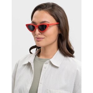 Солнцезащитные очки , кошачий глаз, оправа: пластик, с защитой от УФ, для женщин, красный