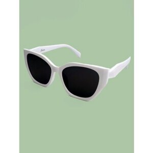 Солнцезащитные очки , кошачий глаз, с защитой от УФ, градиентные, для женщин, белый