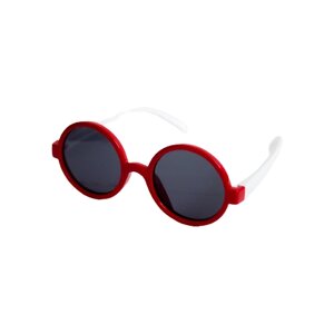 Солнцезащитные очки , круглые, оправа: пластик, чехол/футляр в комплекте, складные, ударопрочные, поляризационные, ударопрочные, со 100% защитой от УФ-лучей, красный