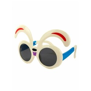Солнцезащитные очки Loris, круглые, оправа: пластик, гибкая оправа/дужки, поляризационные, белый
