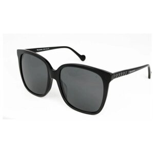 Солнцезащитные очки Maserati, прямоугольные, оправа: пластик, с защитой от УФ, для женщин, черный