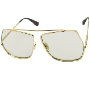 Солнцезащитные очки Max Mara, бабочка, оправа: металл, фотохромные, для женщин, золотой