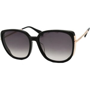 Солнцезащитные очки Max Mara, бабочка, оправа: металл, с защитой от УФ, для женщин, черный
