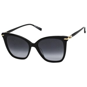 Солнцезащитные очки Max Mara, кошачий глаз, оправа: пластик, для женщин, черный