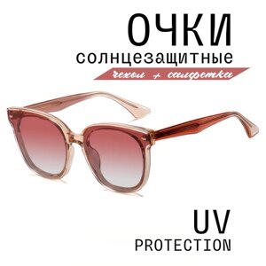 Солнцезащитные очки MI1008-C4, квадратные, оправа: пластик, поляризационные, с защитой от УФ, градиентные, для женщин, розовый