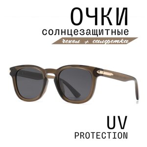Солнцезащитные очки MI1010-C3, вайфареры, оправа: пластик, поляризационные, с защитой от УФ, для женщин, коричневый