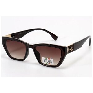 Солнцезащитные очки Milano, бабочка, оправа: пластик, с защитой от УФ, для женщин, коричневый