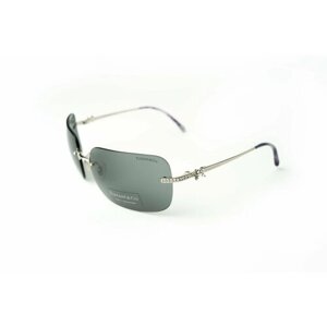Солнцезащитные очки , невидимка, оправа: металл, с защитой от УФ, для женщин, серебряный
