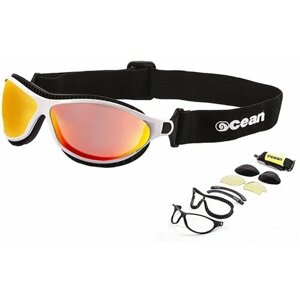 Солнцезащитные очки OCEAN, овальные, спортивные, ударопрочные, зеркальные, поляризационные, с защитой от УФ, устойчивые к появлению царапин, белый