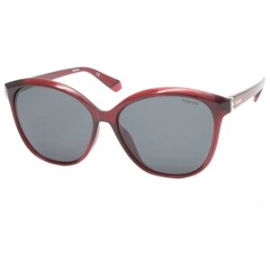 Солнцезащитные очки Polaroid, кошачий глаз, оправа: пластик, с защитой от УФ, для женщин, красный