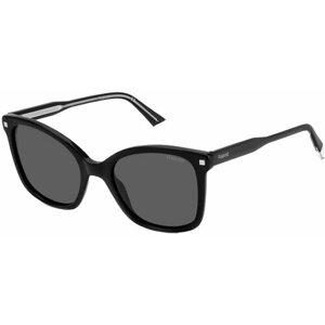 Солнцезащитные очки Polaroid, кошачий глаз, с защитой от УФ, поляризационные, для женщин, черный