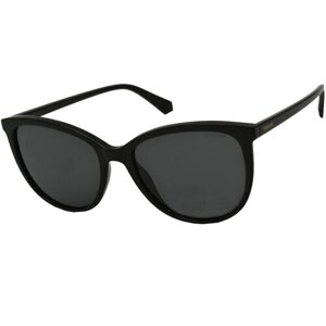 Солнцезащитные очки Polaroid, кошачий глаз, с защитой от УФ, поляризационные, для женщин, черный